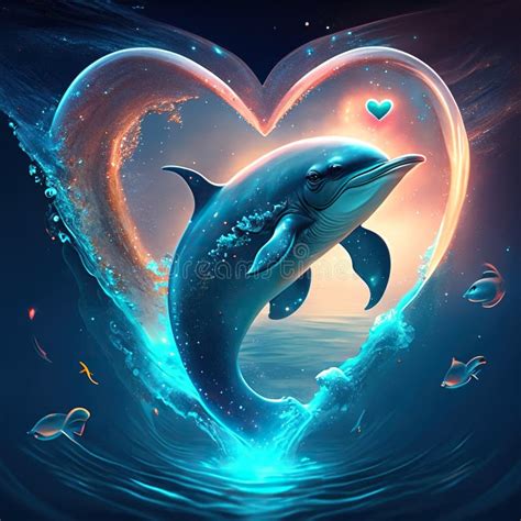 Dolphins Heart Shape Stock Illustrations 61 Dolphins Heart Shape