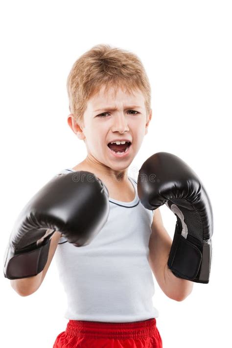 Boxeo Fuerte Del Niño Concepto Del Deporte Y De La Salud Deporte De