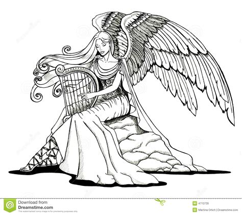 Angel Playing A Harp Royalty Free Stock Photo Image 4713735