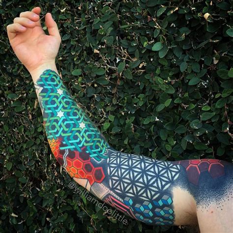 William Doolittle Geometric Sleeve Tattoo Geometric Tattoo Color