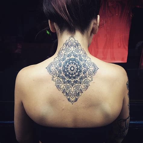 Neck And Back Mandala Best Tattoo Design Ideas