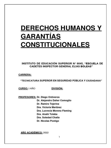 Cartilla Derechos Humanos Y Garantias Constitucionales 2022 230303 123919 Pdf Justicia