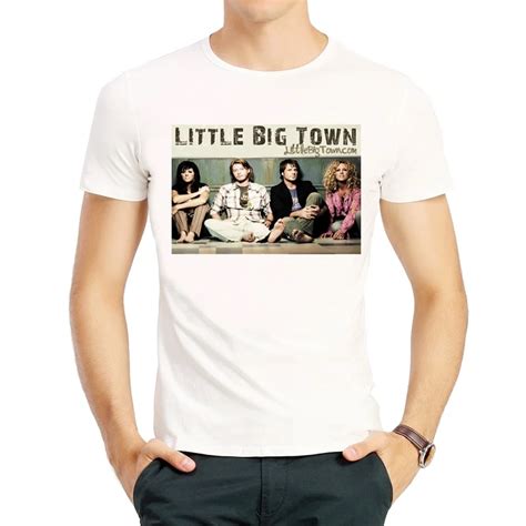 Buy Little Big Town T Shirt Fashion Short Sleeve White Color Little Big Town