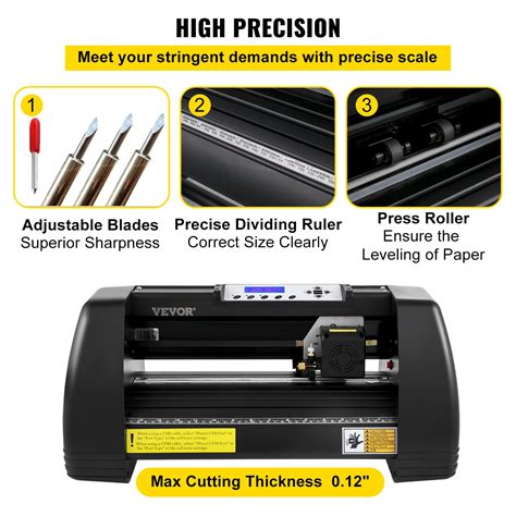 Vevor Vinyl Cutter Machine 14in 375mm Led Plotter Printer Precise