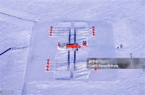 Aerial View Of Oil Facilities In Prudhoe Bay On The North Slope Just