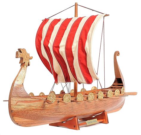 Buy Old Modern Handicrafts Collectible Drakkar Viking Wooden Model Boat
