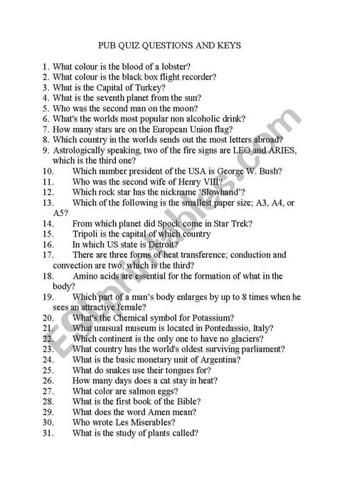Printable Pub Quiz Questions Printable Word Searches Gambaran