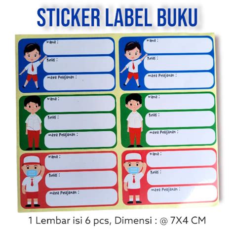 Jual Sticker Label Nama Stiker Buku Pelajaran Sekolah Cowok Cewek