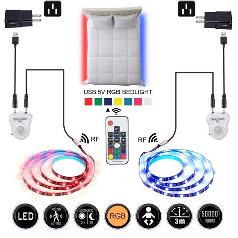 Not only act as under bed light, but also covers a wide range of home applications like stairway. Under Bed Light Motion Activated Illumination RGB Color ...