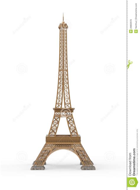 Eiffel Tower Isolated On White Background Stock Photo