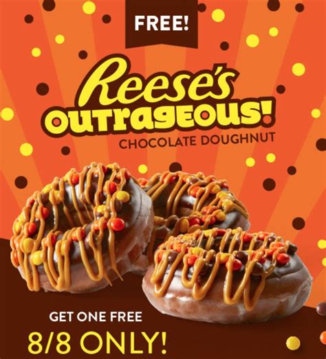 For generations, krispy kreme has been serving delicious doughnuts and coffee. Free Reese's Outrageous Doughnut with the Krispy Kreme App