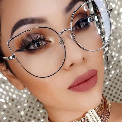 Shauna Oversize Women Metal Cat Eye Glasses Frame Brand Designer