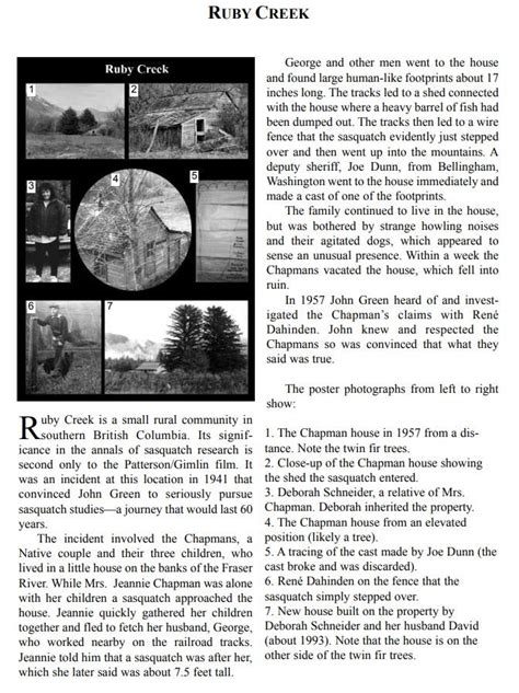 The Ruby Creek Story Ruby Creek Is A Sasquatch Canada