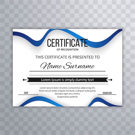 Free Vector Certificate Premium Template Awards Diploma With Wave
