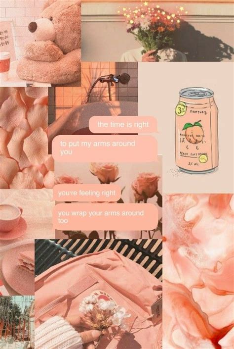Peach Aesthetic Collage Wallpaper