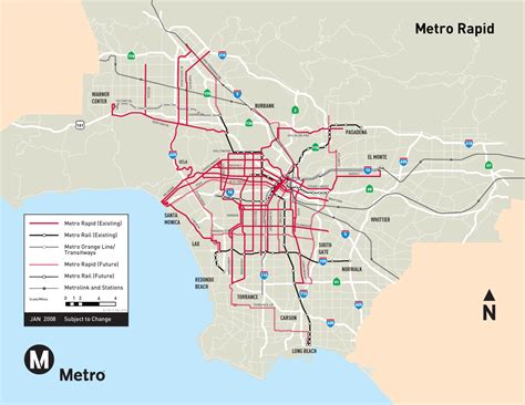 Los Angeles Metro System Map •