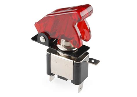 Toggle Switch With Cover Illuminated Red 20a 12v And Spst