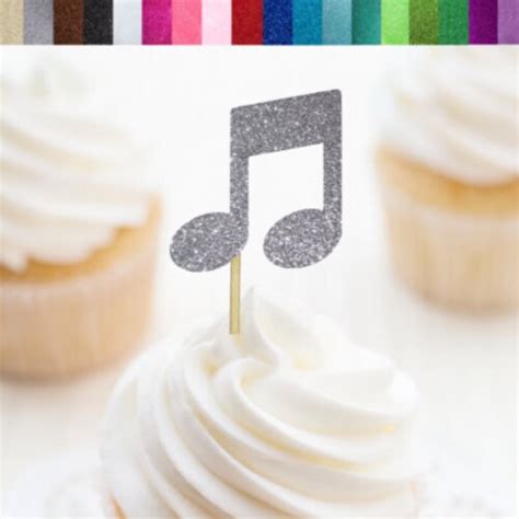 Music Note Cupcake Toppers Music Party Decorations Rock Star Etsy
