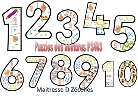 Puzzle Des Nombres Pour Les Ps Et Ms Mes Tresses D Zécolles Lettre
