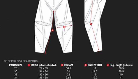youth motocross pants size chart
