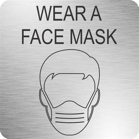 Buy Face Mask Safety Sign 210 X 210mm Brushed Acp Online Office Stock