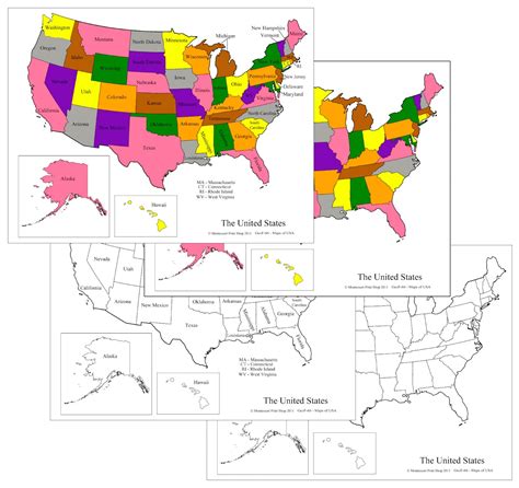 United States Of America Maps And Masters Montessori Geography Etsy Uk