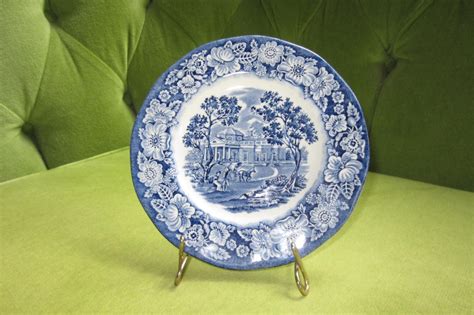 Liberty Blue Staffordshire Blue And White Salad Plate Haute Juice