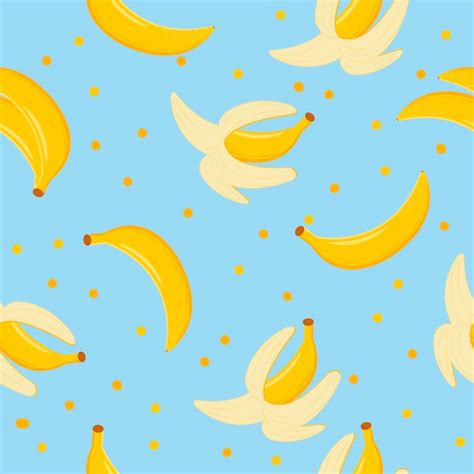 Premium Vector Seamless Pattern With Bananas On A Blue Background