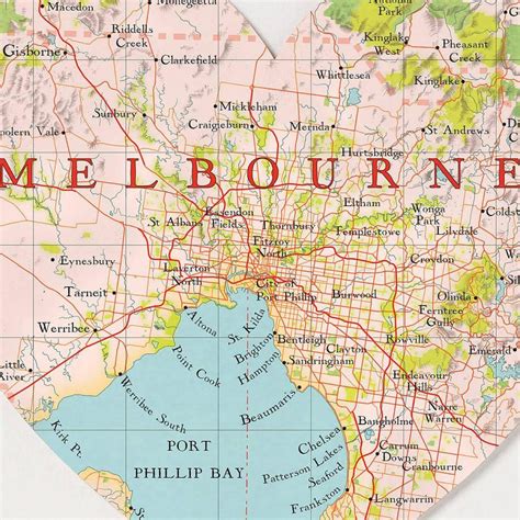 Melbourne No Mapa Line Mapa Austrália