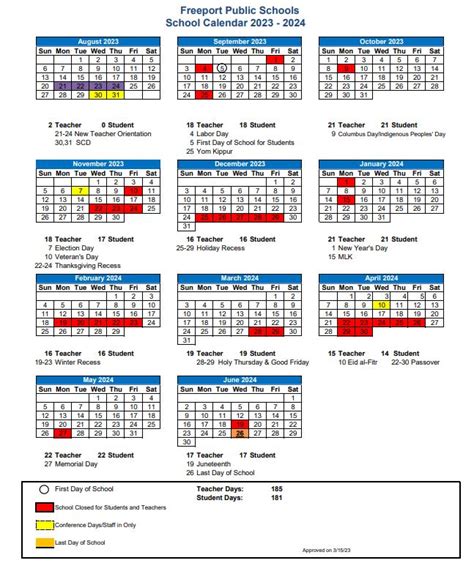 Freeport Public Schools Calendar 2024 And 2025