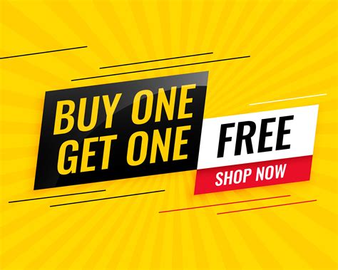 Modern Buy One Get One Free Sale Yellow Banner Design Download Free