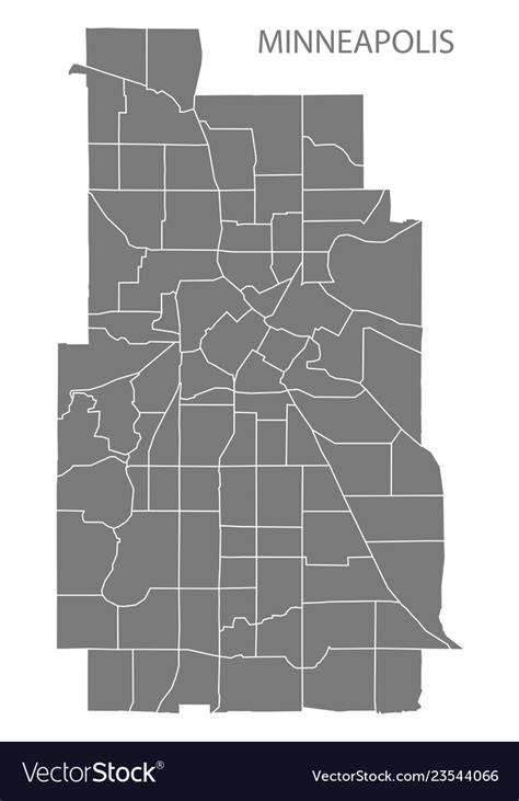 Minneapolis Minnesota City Map With Neighborhoods Vector Image