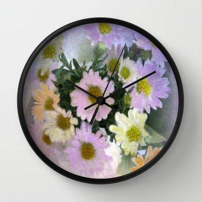 Spring Pastels Beautiful Wall White Frame Time Piece Society