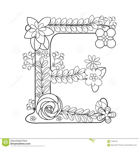 Free printable letter coloring pages online. Letter E Coloring Book For Adults Vector Stock Vector ...