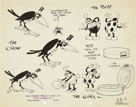 Animation Art From Various Disney Silly Symphonies Cartoon Character
