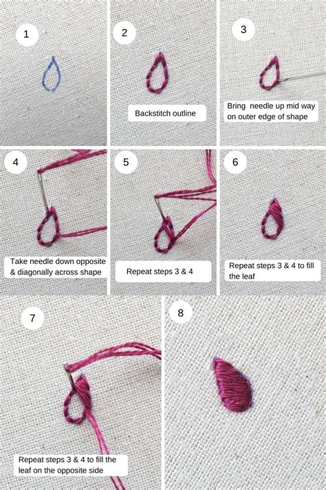 Step By Step Guide For Satin Stitch In 2020 Sewing Embroidery Designs