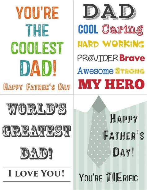 That's why there are certain father's day cards and certain father's day messages that only work for him. Printables for Kids: Free Printable Father's Day Cards