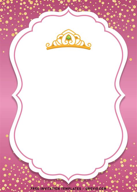 Cool 7 Elegant Gold Confetti Princess Birthday Invitation Templates