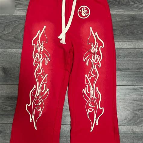 Hellstar Flare Sweatpants Red Size Depop