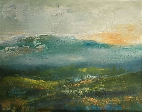 Green Mountain By Karen Weihs Oil 8 X 10 Abstract Landscape
