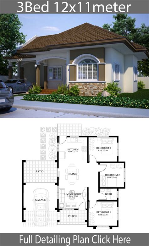 small-house-design-plan-11x12m-with-3-bedrooms-house-plans-3d