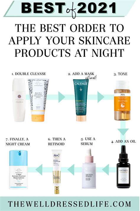 the best order to apply skincare products at night