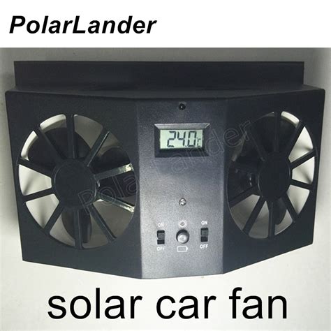 Polarlander 12v Black Solar Powered Window Fan Ventilator Auto Cool Air