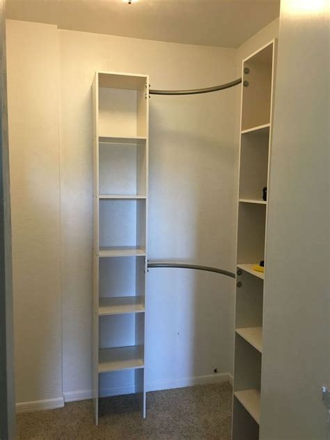 The 2 outer units are made u. Corner Closet DIY | Corner closet, Closet bedroom, Closet ...