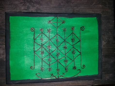 Ogun Voodoo Loa Veve Altar Tile Rectangle Or Oval Shape Etsy