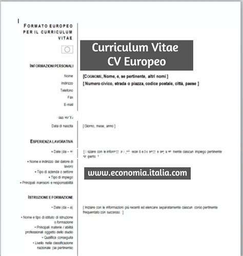 Modello curriculum vitae europeo da compilare. Modello Curriculum Vitae Europeo, Come Compilarlo e Download
