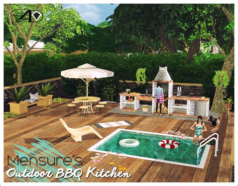 Sims 4 Ccs The Best Ts2 Bbq Outdoor Kitchen Set Conversion By Daer0n