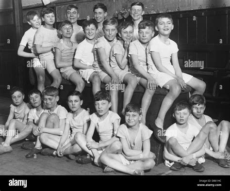 Boys Club Gym Class Group Photograph 1933 Stock Photo Alamy