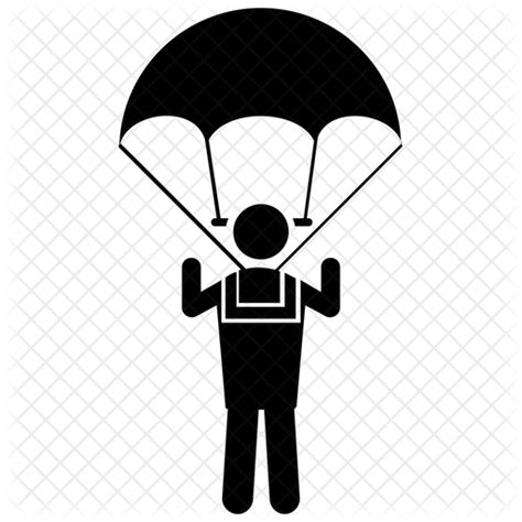 Paratrooper Icon Download In Glyph Style