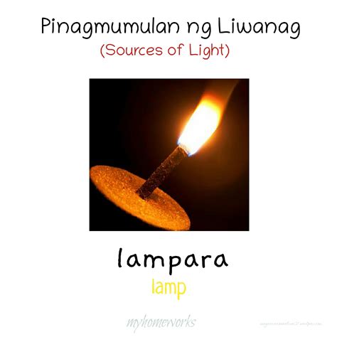 My Homeworks Pinagmumulang Ng Liwanag Sources Of Ligth